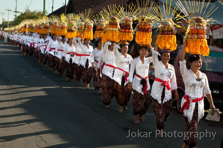 Sading_procession_20100314_006.jpg - 21. SADING PROCESSION - A procession of women from a local banjar (neighbourhood association) deliver offerings to the temple in Sading village during ceremonies to mark its Odalan (foundation anniversary), held every 210 days (one year in the Balinese calendar).